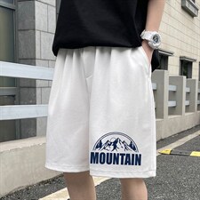 MK37255-P15冰丝短裤男士大码宽松休闲五分裤男运动中裤，男装休闲裤，电商A040