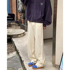 美式高街vibe风裤子欧美痞帅刺绣印花高级感牛仔裤cleanfit直筒裤，男装休闲裤，星座1013