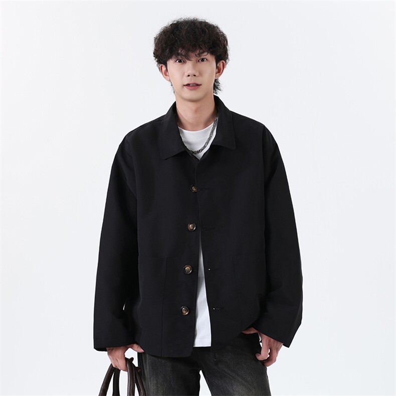 春季复古格子内胆巴恩风风衣男休闲翻领外套F99P70，男装风衣，电商C323