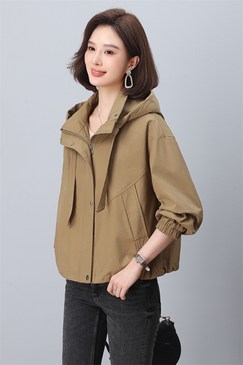 （专柜发货）短款风衣外套女春秋2024年新款韩版宽松显瘦洋气休闲,女装风衣,依恋蒂丝