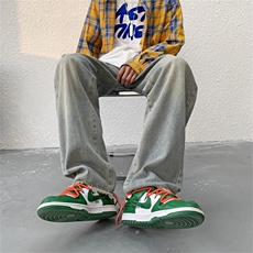美式街头hiohop破洞牛仔裤男vibe风潮牌高街宽松直筒裤BN9002-P45，男装牛仔裤，星座1008