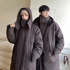 棉服男冬季新款港风宽松连帽加长款保暖外套YR926-P205，男装棉衣，星座214-3