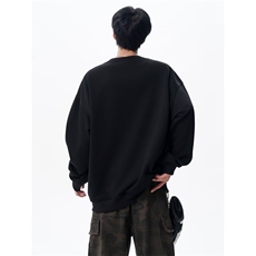 网络图现货美式复古双拉链设计感圆领cleanfit重磅卫衣J6785-P42，男装卫衣，星座715-7