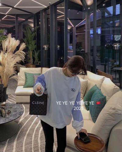 Simple.简希2021春季新款时尚卫衣拼接元素假两件，女装卫衣/绒衫，simple简希