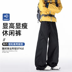 春款美式抽绳伞兵工装裤男女复古宽松休闲速干裤K0267-P50，男装工装外套，星座308B-2