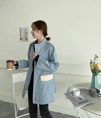 香丽迪风衣女中长款2021春装宽松圆领休闲收腰小个子气质外套，女装风衣，香丽迪1