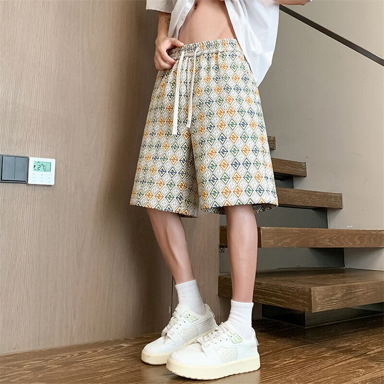 K209-P32控49新款现货夏季宽松男士提花休闲短裤,男装牛仔裤,星座209-1