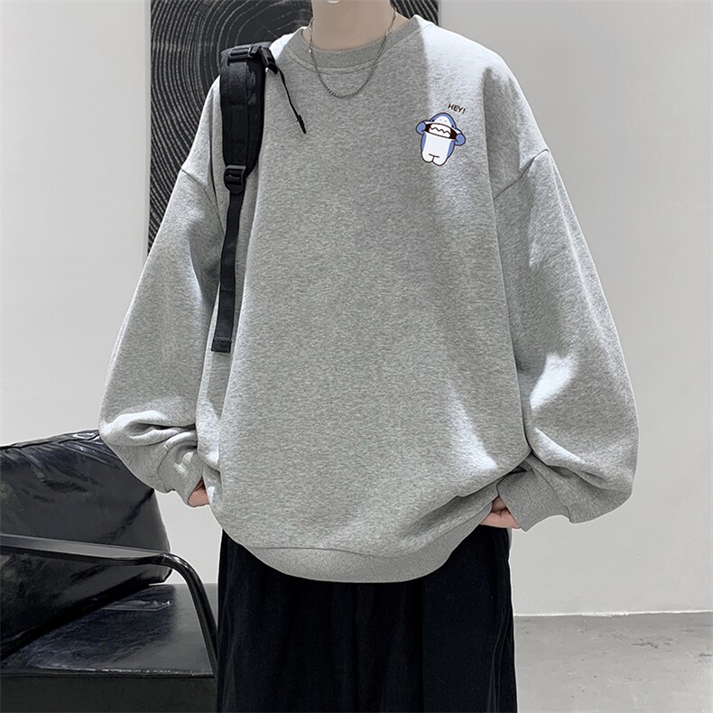 圆领卫衣男大码加厚加绒长袖t恤男S6167-P28加绒款-P33,男装卫衣,电商A040