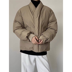 现货MH02-P125设计感无领棉服简约纯色保暖棉衣加厚外套男，男装棉衣，星座1501-3