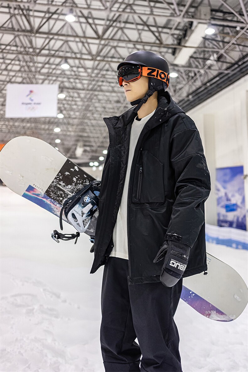 防泼水连帽户外男女同款保暖加棉加厚滑雪中性风棉衣外套M42-P165,男装棉衣,电商A001-1