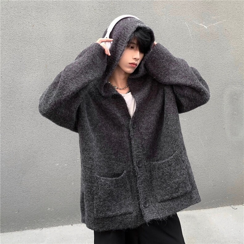 针织开衫毛衣男潮美式高级感慵懒风连帽上衣休闲外套MY98144-p68,男装针织衫/毛衣,星座1008