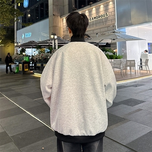 秋冬季复古条纹撞色夹克外套潮牌小众设计宽松休闲上衣图片
