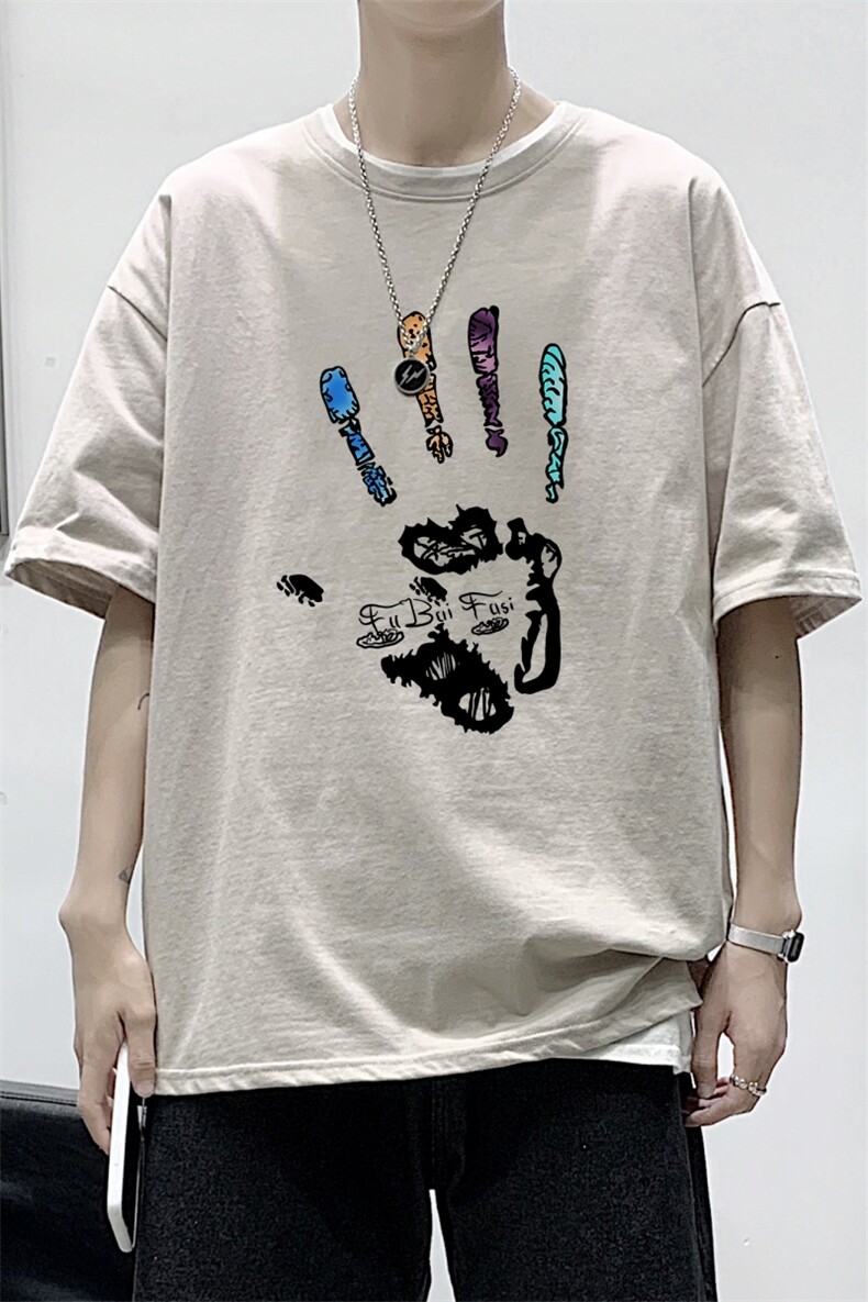 T2228P25港风室内男士t恤短袖ins潮牌潮流夏季薄款上衣服港风宽松,男装T恤,星座510A-1