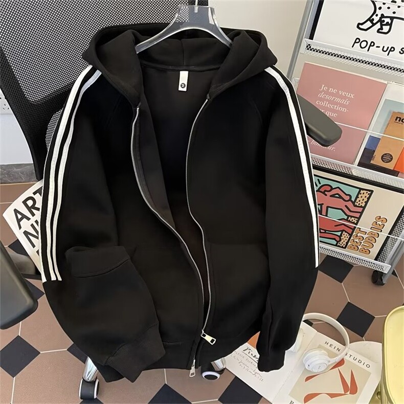 纯色连帽开衫拉链男女同款时尚潮牌vibe重磅情侣外套WY186-P51,男装卫衣,星座313A-2
