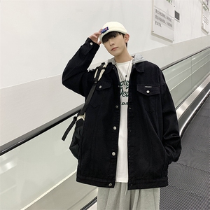 2023春季男士牛仔夹克港风高街痞帅连帽（可拆卸）外套JK839-P70图片