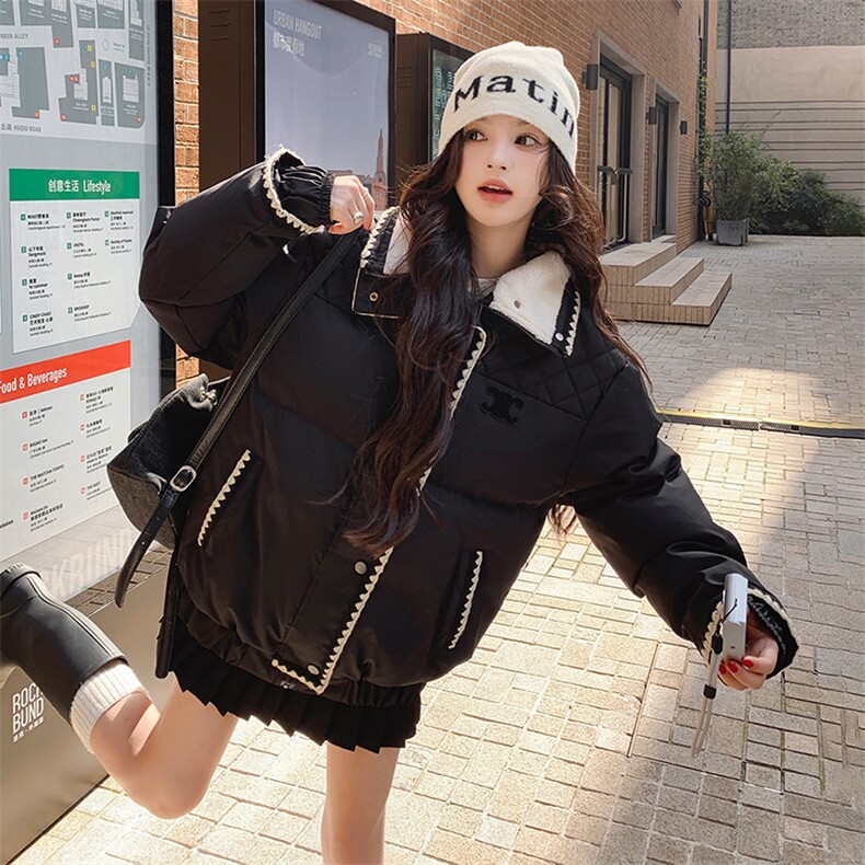 高级感超好看小香风黑色短款羽绒服女冬2024年新款设计感小众外套,女装羽绒服,2C125