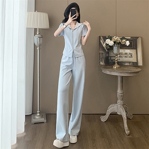 时尚潮流休闲套装女新款高级感显瘦收腰连帽卫衣阔腿裤两件套图片
