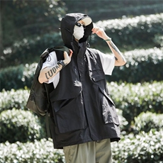 马甲外套男士韩版潮流高街帅气连帽2024夏季新款ins背心W5780-P49，男装背心/马甲，星座412-2