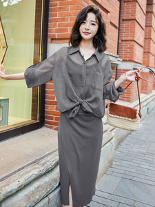 夏季新款防晒服+吊带连衣裙两件套显瘦气质套装图片