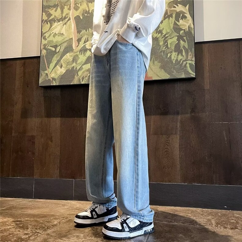 美式高街vibe风直筒长裤欧美痞帅男hiphop复古牛仔裤N08057-45,男装牛仔裤,星座308B-1