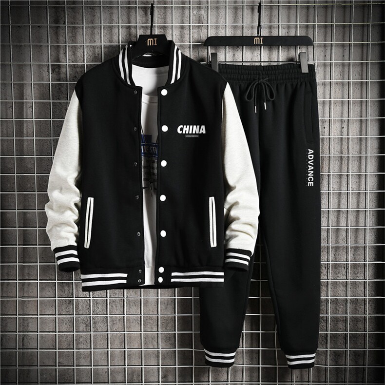 2025新款棒球服运动套装情侣宽松大码两件套XZ102A-4-8602-P95,男装休闲套装,星座211-2