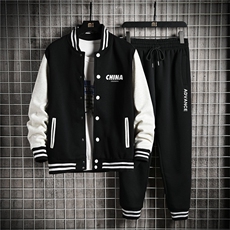 2025新款棒球服运动套装情侣宽松大码两件套XZ102A-4-8602-P95，男装休闲套装，星座211-2