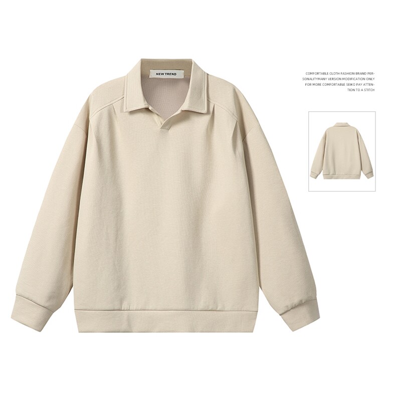 海鸥领高级感针织V领卫衣男秋季高质量翻领POLO上衣WY9111P55控78，男装Polo衫，星座914