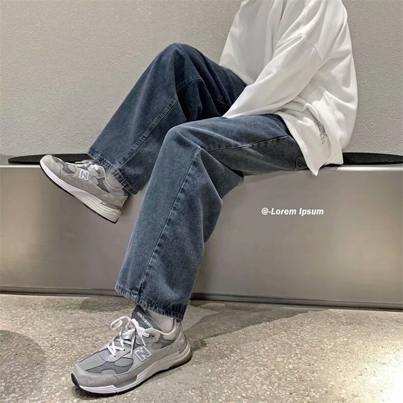 牛仔裤男宽松直筒潮牌拖地老爹裤韩版百搭夏季阔腿休闲裤N74-P40,男装牛仔裤,星座1008-1