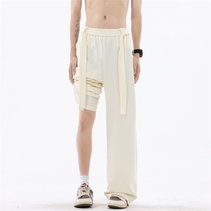 夏季新款休闲裤男纯色织带冰丝裤小众百搭长裤 K3518-P45 控68图片