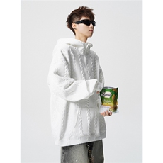 秋冬新款麻花抗皱休闲时尚男女百搭免烫连帽卫衣WY10/特50加绒P60，男装卫衣，电商B318