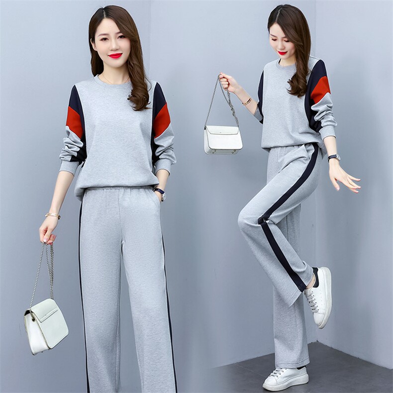 现货套装女2024年春季新款时尚休闲运动气质两件套,女装套装/套裙,星期衣