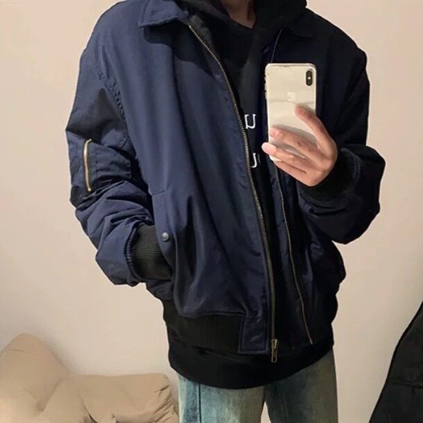 设计感棒球棒夹克男高级感美式复古百搭飞行员夹克外套RS0900-p58,男装夹克,星座1008