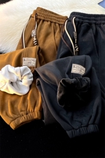 8XL-M痞帅脏脏束脚休闲卫裤男秋冬加绒加厚大码裤子KZ022特价P40，男装休闲裤，电商B312