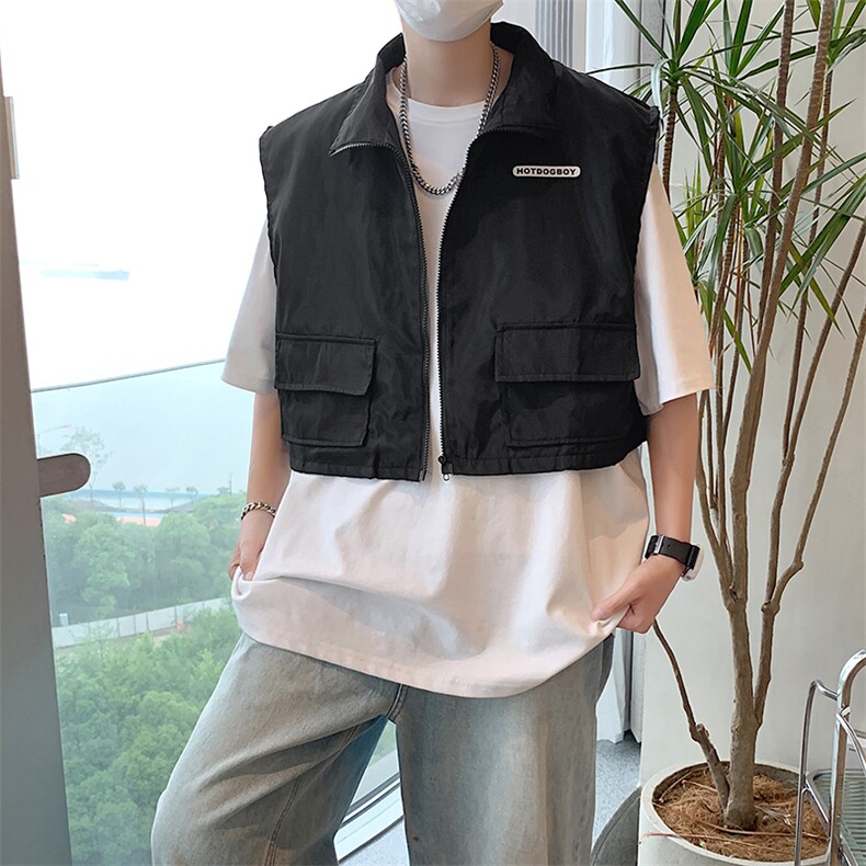 街头潮流机能风战术马甲背心男工装夏季无袖坎肩马夹MJ032-P45图片