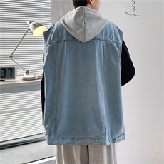 MJ226-p58-限价78M-5XL现货宽松可脱卸大码牛仔马甲多口袋，男装背心/马甲，星座116
