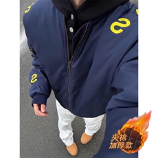 网图字母刺绣飞行夹克棉服男春秋季美式复古棒球服MY9519-特P73，男装夹克，星座1007（原301D）