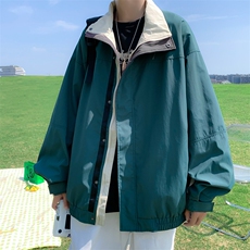 新款日系机能撞色立领机能复古宽松夹克潮休闲冲锋衣JK0256-P70，男装夹克，星座308B-1