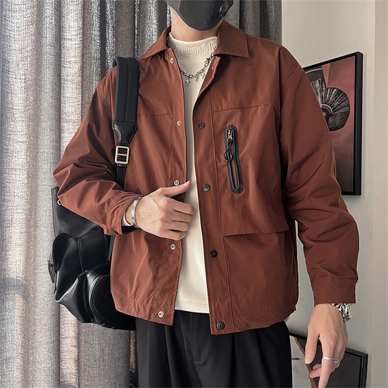 翻领破口夹克微阔版型,男装夹克,电商A216