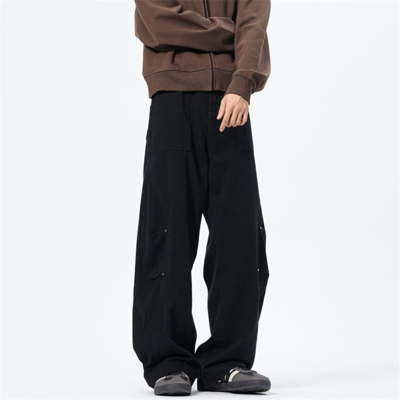 弯刀牛仔裤男vintage水洗做旧长裤百搭拖地裤子A080-9002-P55控78，男装牛仔裤，电商A080