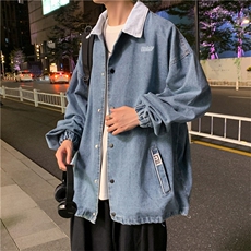 ins港风原宿宽松牛仔秋季潮流炸街夹克休闲百搭牛仔衣W1561-P58，男装夹克，星座512-2