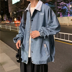 ins港风原宿宽松牛仔秋季潮流炸街夹克休闲百搭牛仔衣 W1561-P58图片