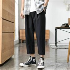 裤子男2021夏季潮牌西裤韩版潮流百搭宽松休闲九分裤DT，男装休闲裤，电商A102