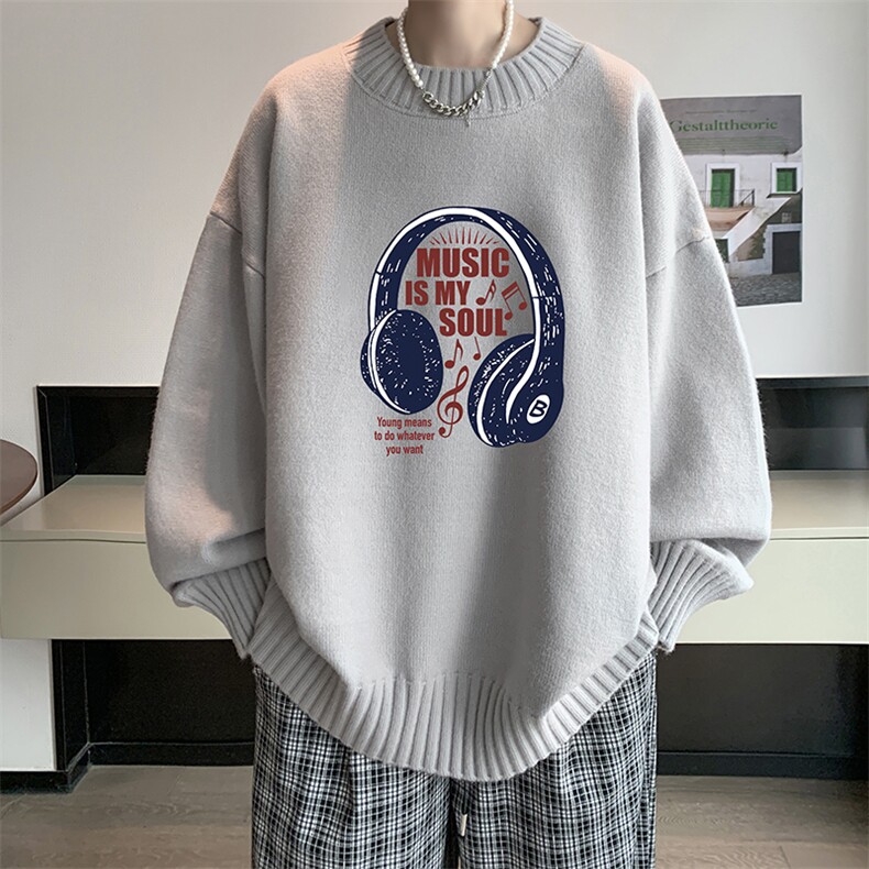 半高领毛衣男大码胖子针织衫毛线衣 M18422-P45 加绒款-P65图片