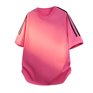 2025可二开数据款！美式复古运动线条纯色圆领短袖T恤CM822特批23图片