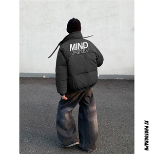 港风街景字母印花白鸭绒宽松立领羽绒服A247-YR82136特批195控298图片