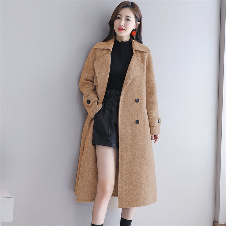 2021年秋季翻领长袖纯色休闲潮流简约个性优雅时尚毛呢外套,女装毛呢外套,瑶迪依秀