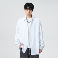 25年纯色长袖衬衫得物二开衬衣宽松现货DS-C323-1-2208-T批30，男装衬衫，电商C323-1