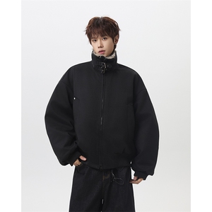 座山雕毛呢短款大衣棉服宽松立领加厚保暖棉衣外套-MY05特P110图片