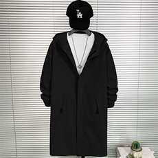 秋冬连帽时尚休闲宽松中长款风衣外套FY022-P115控158XZ402-2货足，男装风衣，星座402-2