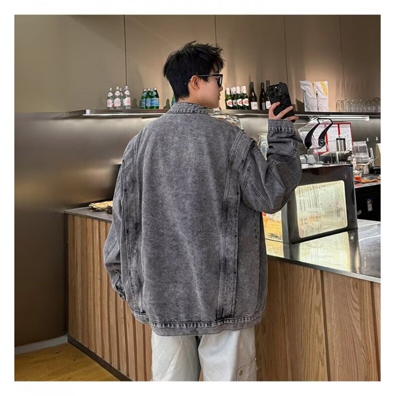 2026新款复古牛仔夹克简约设计感外套学生休闲百搭上衣2226A/P80,男装夹克,星座506